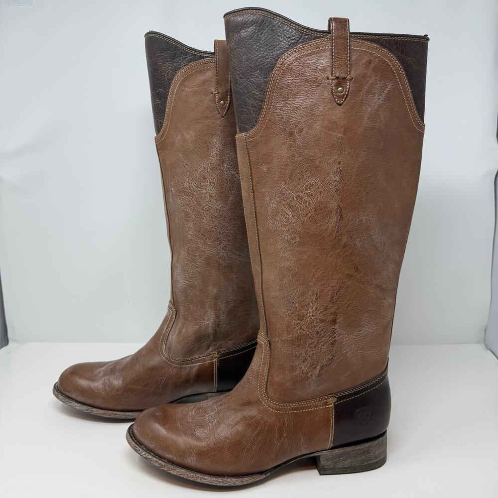 Ariat Paragon Riding Boot Brown Leather Knee-High Boots Women's 7.5B Leather EUC - Picture 2 of 16